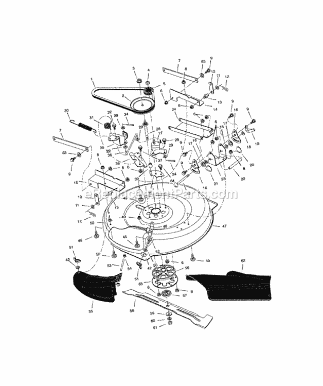 Page E Diagram and Parts List for 53627630  Craftsman Lawn Tractor