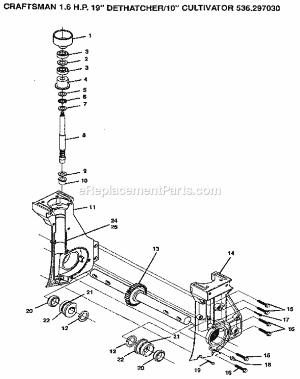 Page F Diagram and Parts List for 536297030  Craftsman Tiller