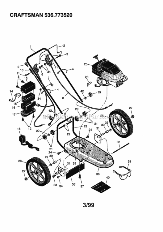 Page A Diagram and Parts List for 536773520  Craftsman Trimmer