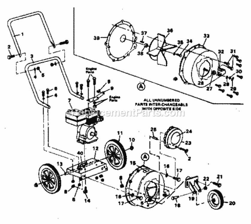 Page A Diagram and Parts List for 536796842  Craftsman Leaf Blower / Vacuum