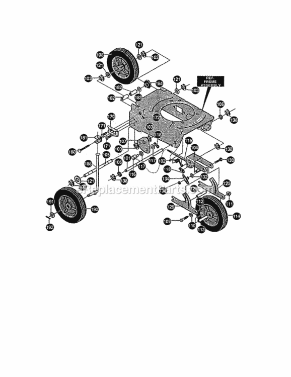 Wheels_Assembly Diagram and Parts List for 536797400  Craftsman Edger