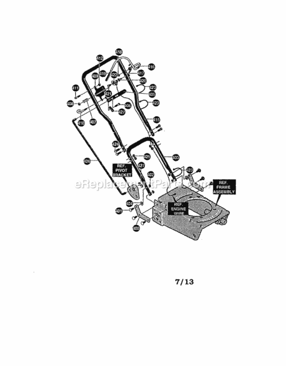 Handle Diagram and Parts List for 536797410  Craftsman Edger