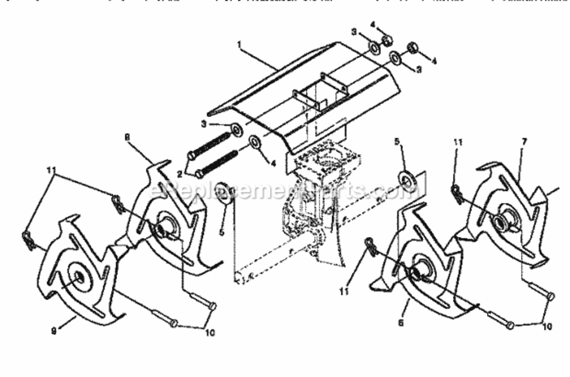 Page B Diagram and Parts List for 536797500  Craftsman Cultivator