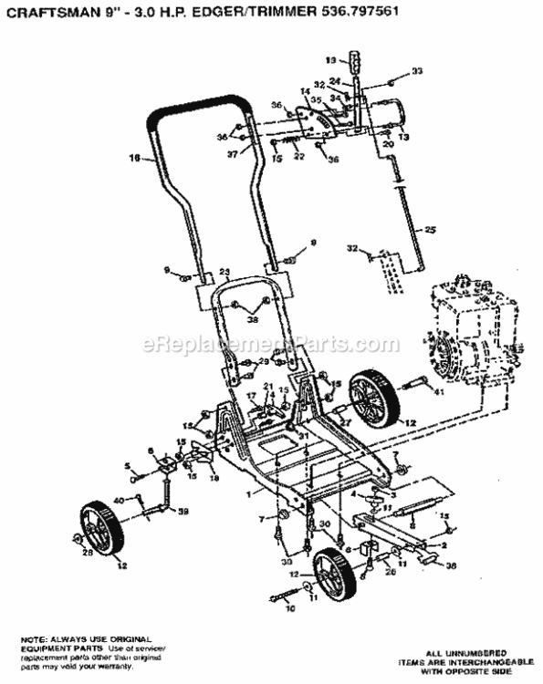 Page A Diagram and Parts List for 536797561  Craftsman Edger