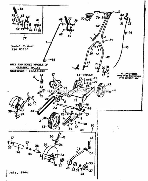 Page A Diagram and Parts List for 53685660  Craftsman Edger