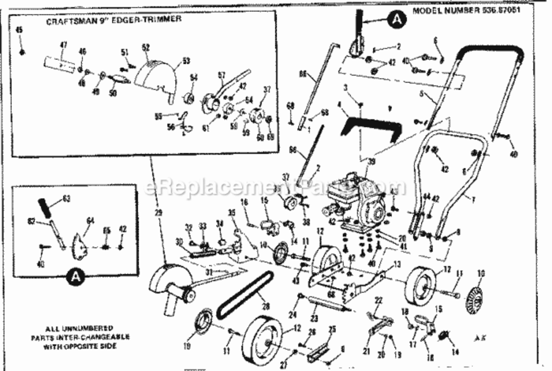 Page A Diagram and Parts List for 53687051  Craftsman Edger