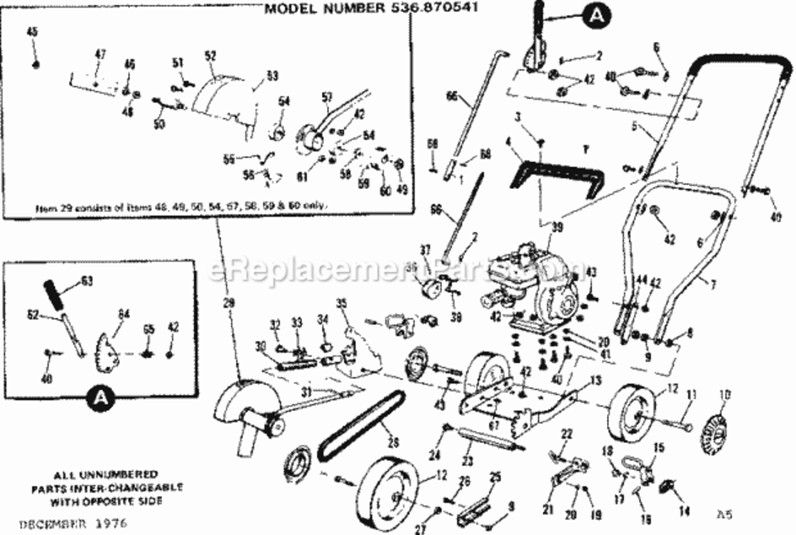 Page A Diagram and Parts List for 536870541  Craftsman Edger