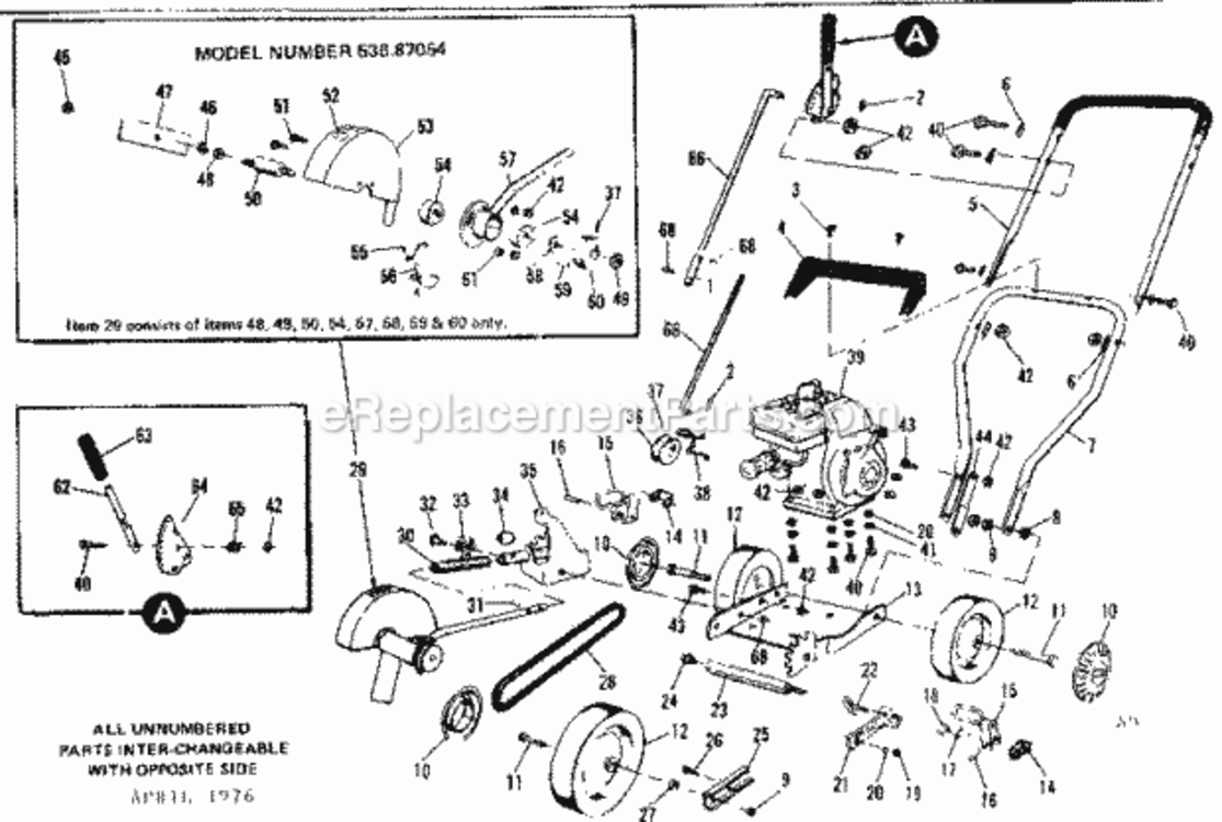 Page A Diagram and Parts List for 53687054  Craftsman Edger