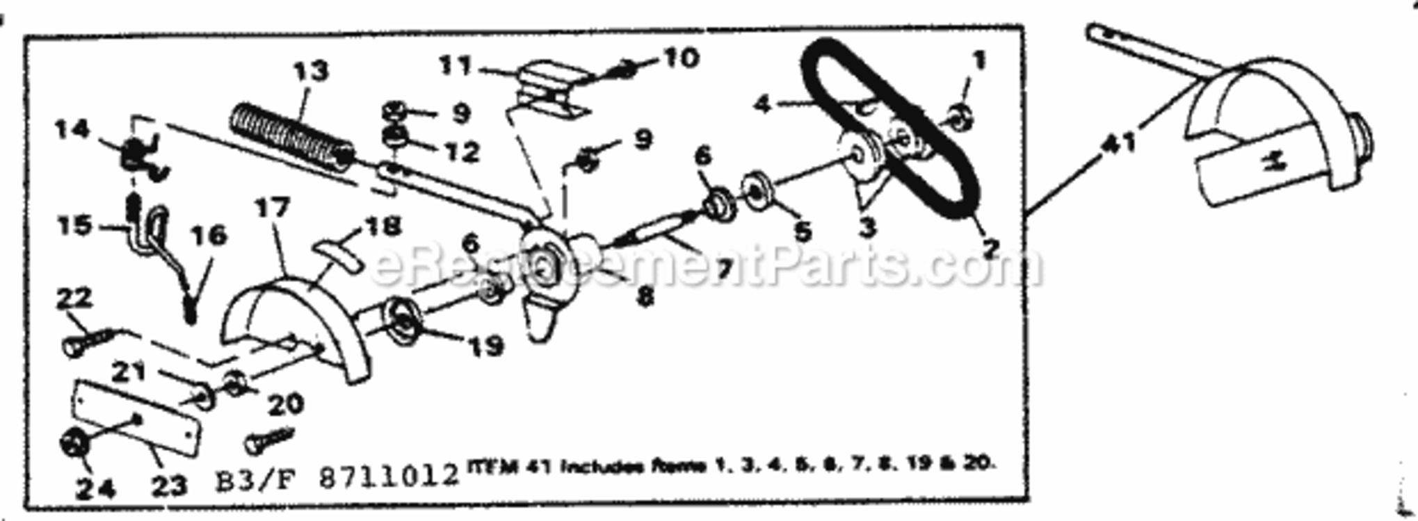Page B Diagram and Parts List for 5368711012  Craftsman Edger