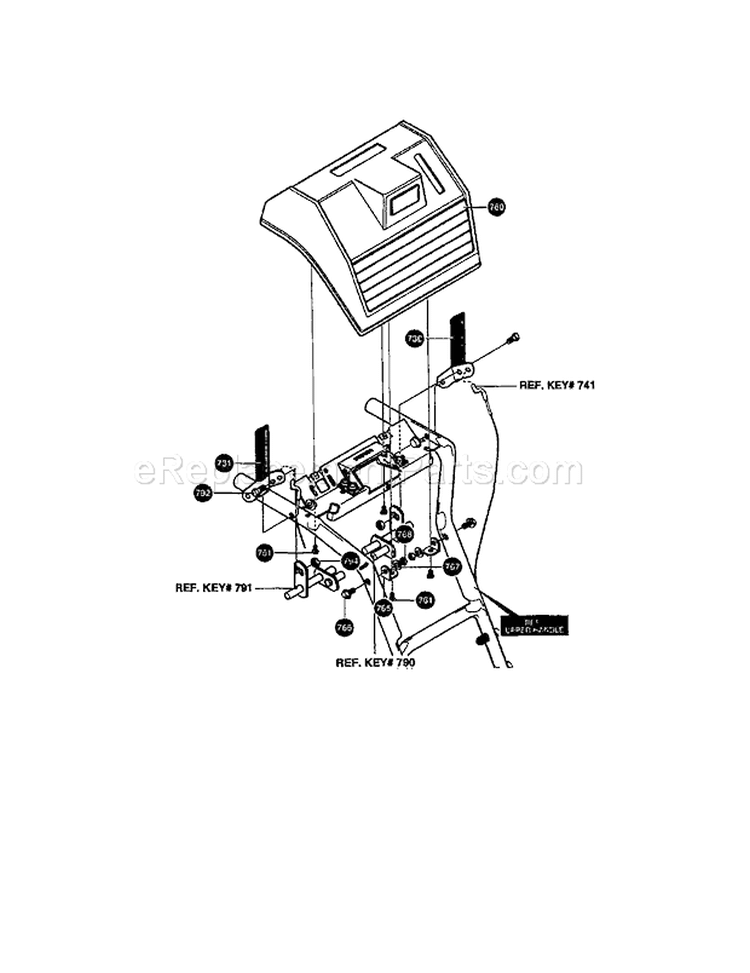 Control Panel Assembly Diagram and Parts List for 536881110  Craftsman Snow Blower