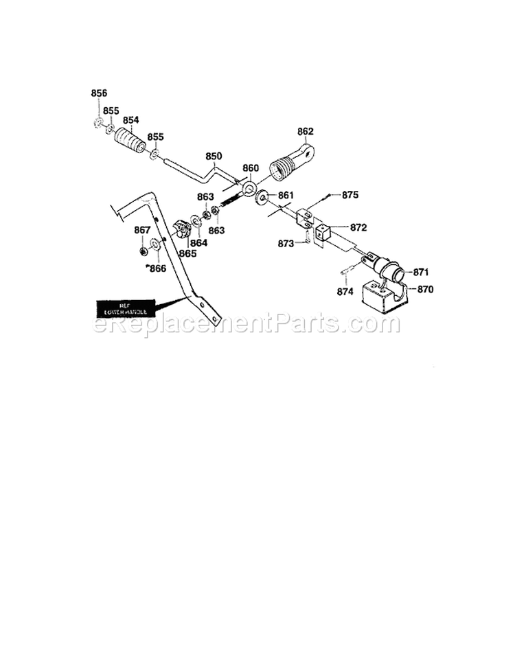 Chute Control Rod Diagram and Parts List for 536881110  Craftsman Snow Blower