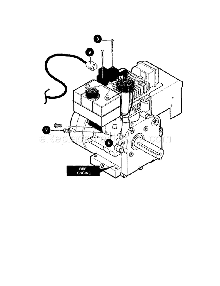 Electric Start Assembly Diagram and Parts List for 536881110  Craftsman Snow Blower