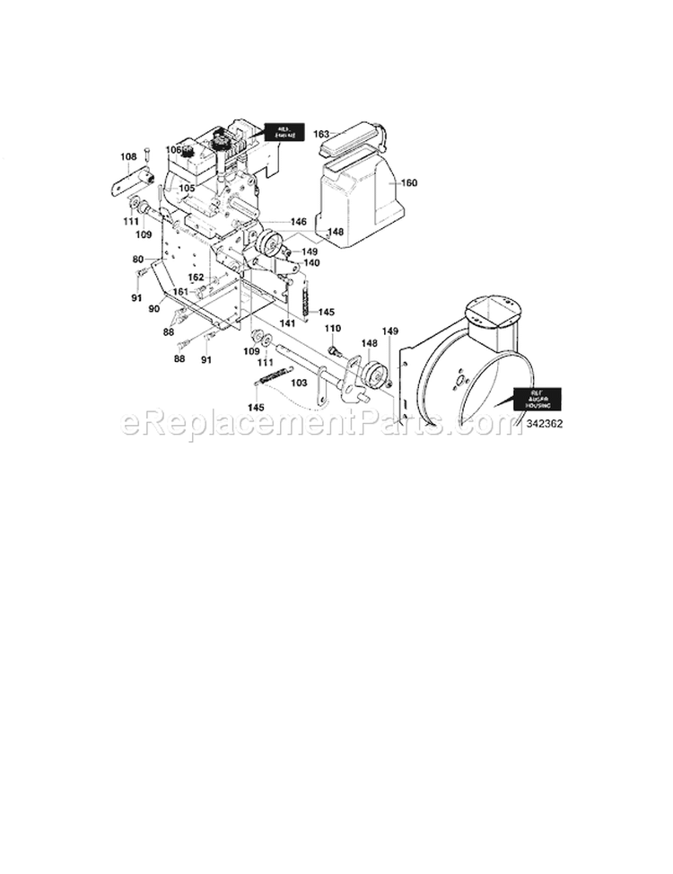 Page C Diagram and Parts List for 536881111  Craftsman Snow Blower