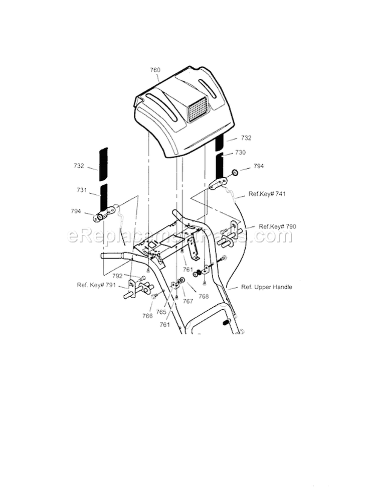 Control Panel Diagram and Parts List for 536881113  Craftsman Snow Blower