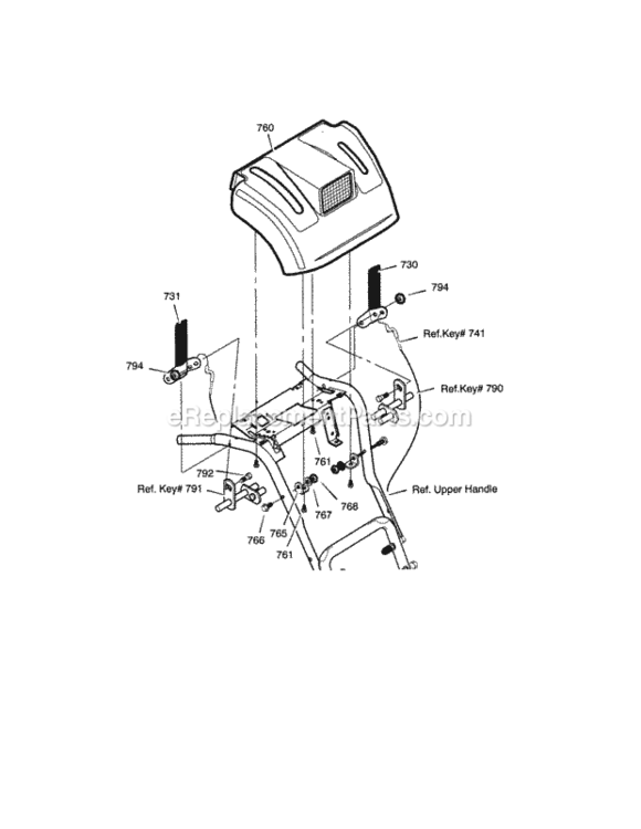Page J Diagram and Parts List for 536881114  Craftsman Snow Blower