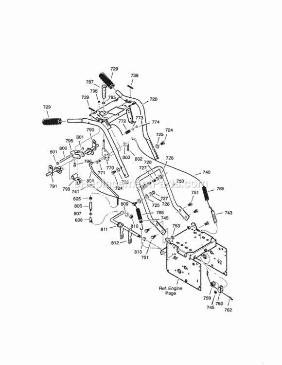 Page I Diagram and Parts List for 536881114  Craftsman Snow Blower