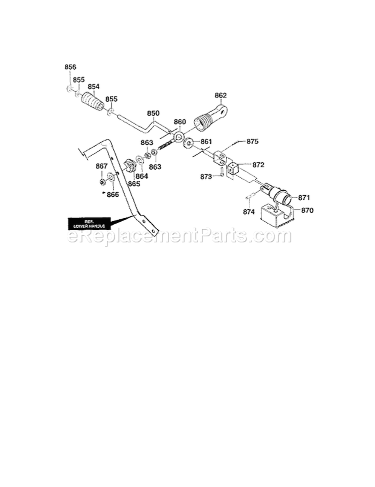 Chute Control Rod Diagram and Parts List for 536881120  Craftsman Snow Blower