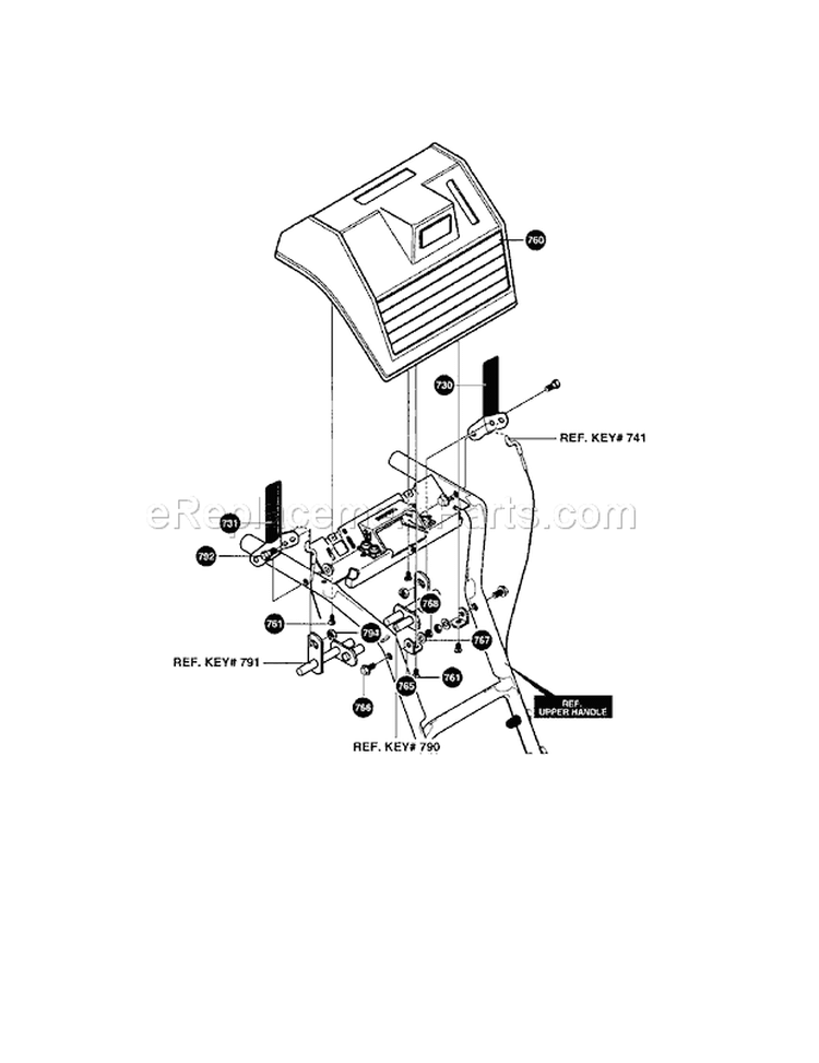 Control Panel Assembly Diagram and Parts List for 536881121  Craftsman Snow Blower