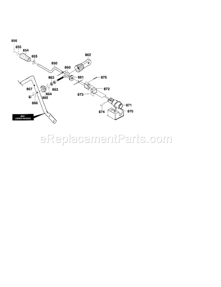 Chute Control Rod Assembly Diagram and Parts List for 536881130  Craftsman Snow Blower