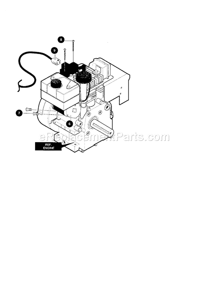 Electric Start Assembly Diagram and Parts List for 536881130  Craftsman Snow Blower
