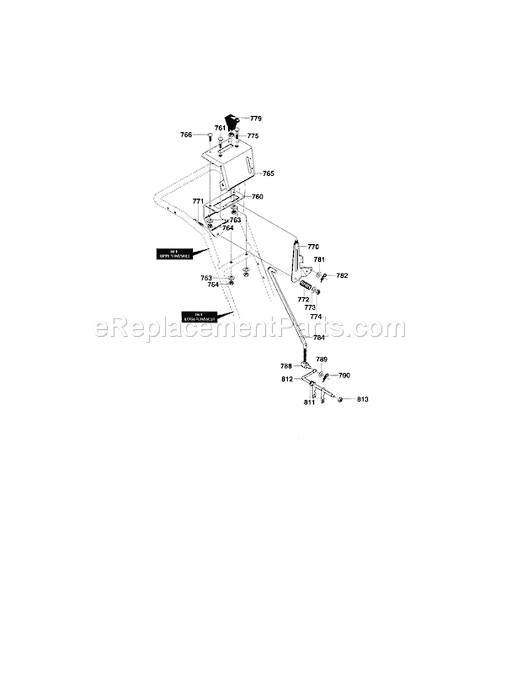 Control Panel Assembly Diagram and Parts List for 536881230  Craftsman Snow Blower