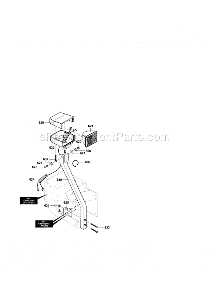 Headlight Panel Assembly Diagram and Parts List for 536881230  Craftsman Snow Blower