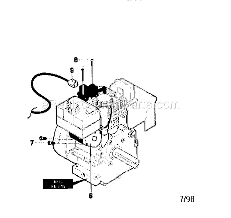 Electric Start Assembly Diagram and Parts List for 536881260  Craftsman Snow Blower