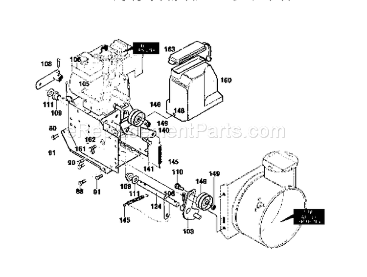 Frame Assembly Diagram and Parts List for 536881260  Craftsman Snow Blower