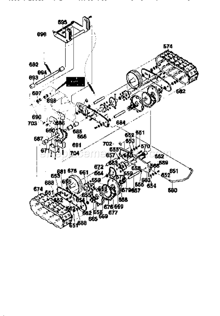 Track Assembly Diagram and Parts List for 536881260  Craftsman Snow Blower