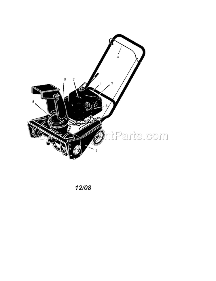 Decals Diagram and Parts List for 536881410  Craftsman Snow Blower