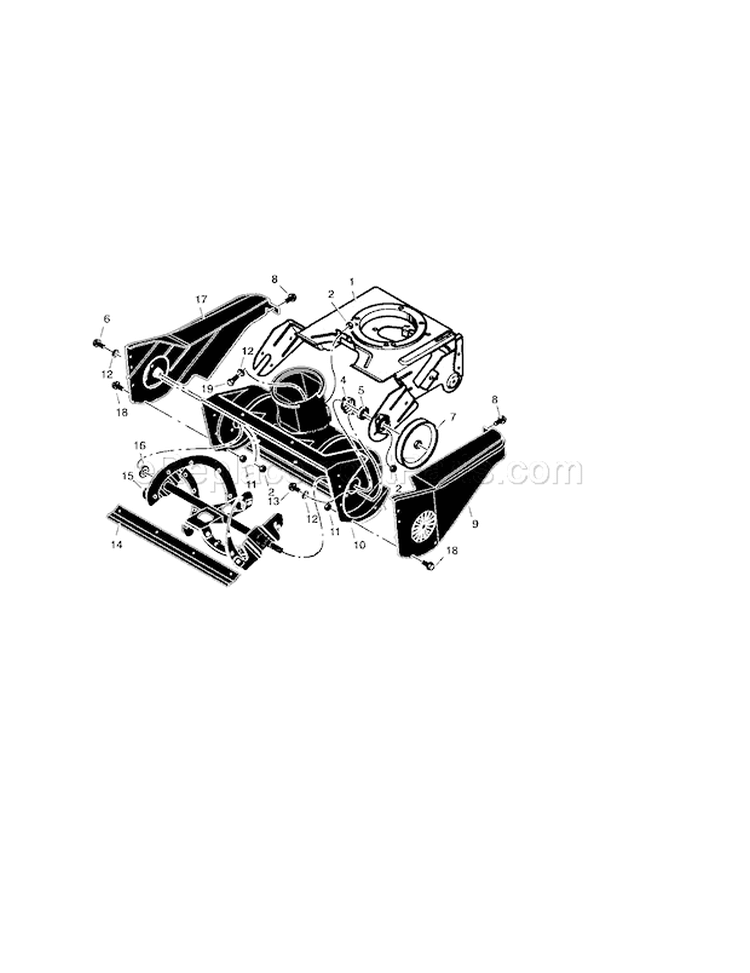 Auger Diagram and Parts List for 536881410  Craftsman Snow Blower