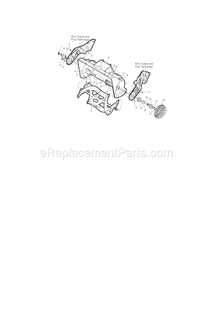 Auger Housing Diagram and Parts List for 536881500  Craftsman Snow Blower
