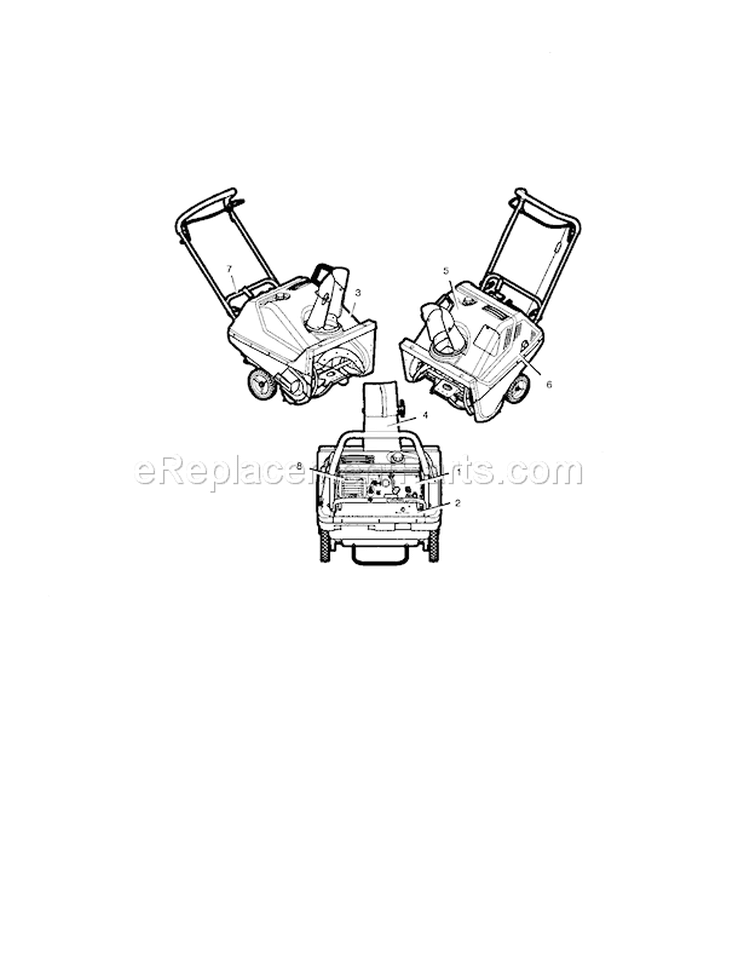 Decals Diagram and Parts List for 536881501  Craftsman Snow Blower