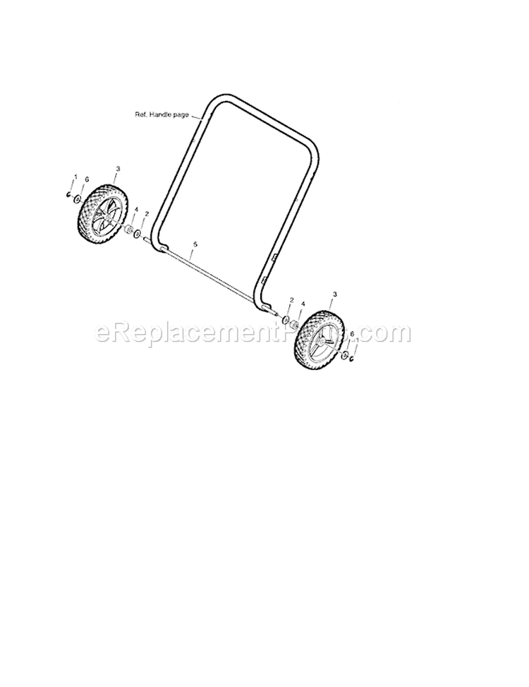 Wheels Diagram and Parts List for 536881510  Craftsman Snow Blower