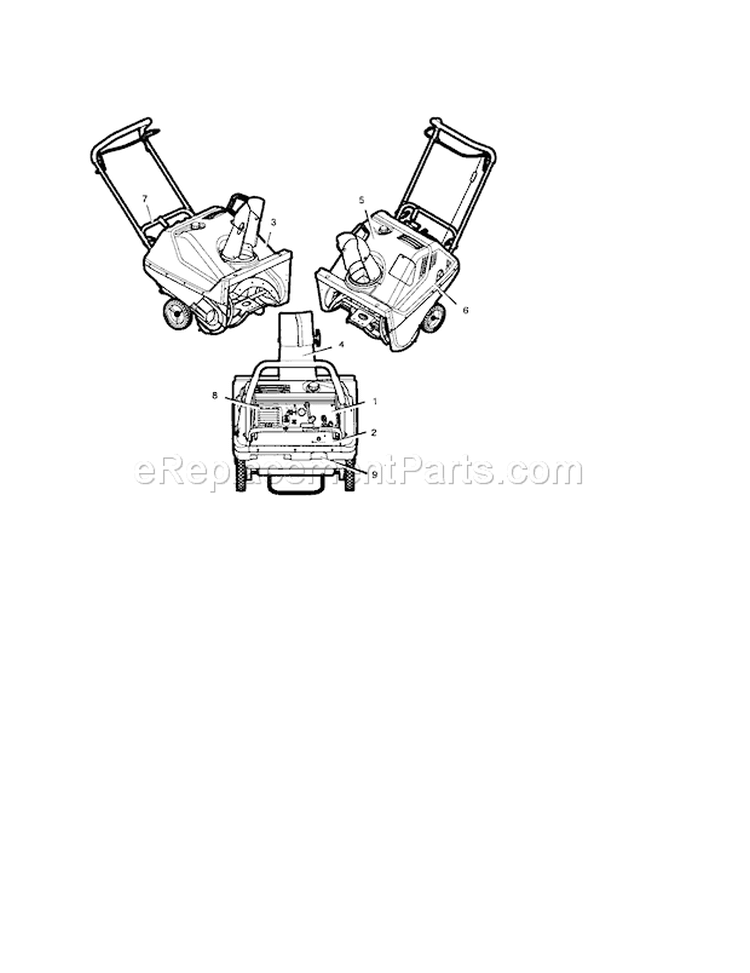 Decals Diagram and Parts List for 536881510  Craftsman Snow Blower