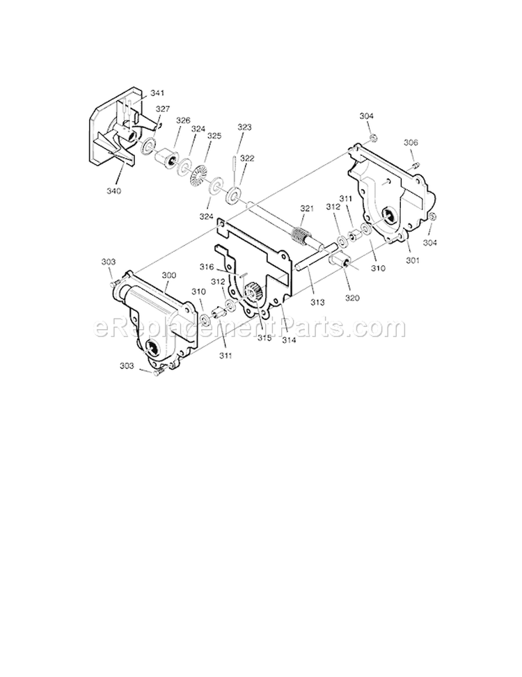 Gear Case Diagram and Parts List for 536881750  Craftsman Snow Blower
