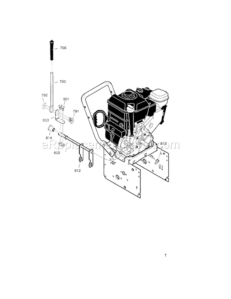 Shift Yoke Diagram and Parts List for 536881750  Craftsman Snow Blower