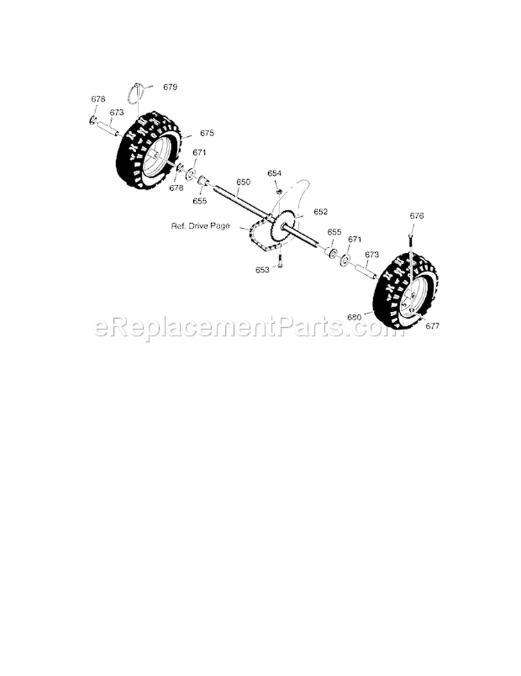 Page J Diagram and Parts List for 536881800  Craftsman Snow Blower