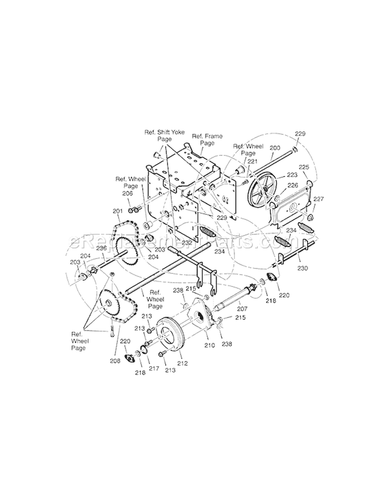 Page D Diagram and Parts List for 536881800  Craftsman Snow Blower