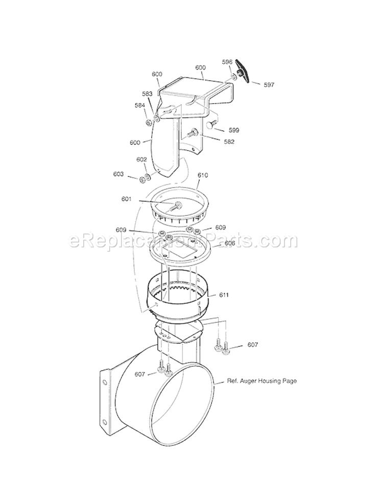 Page E Diagram and Parts List for 536881800  Craftsman Snow Blower