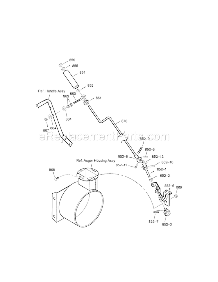 Page H Diagram and Parts List for 536881800  Craftsman Snow Blower