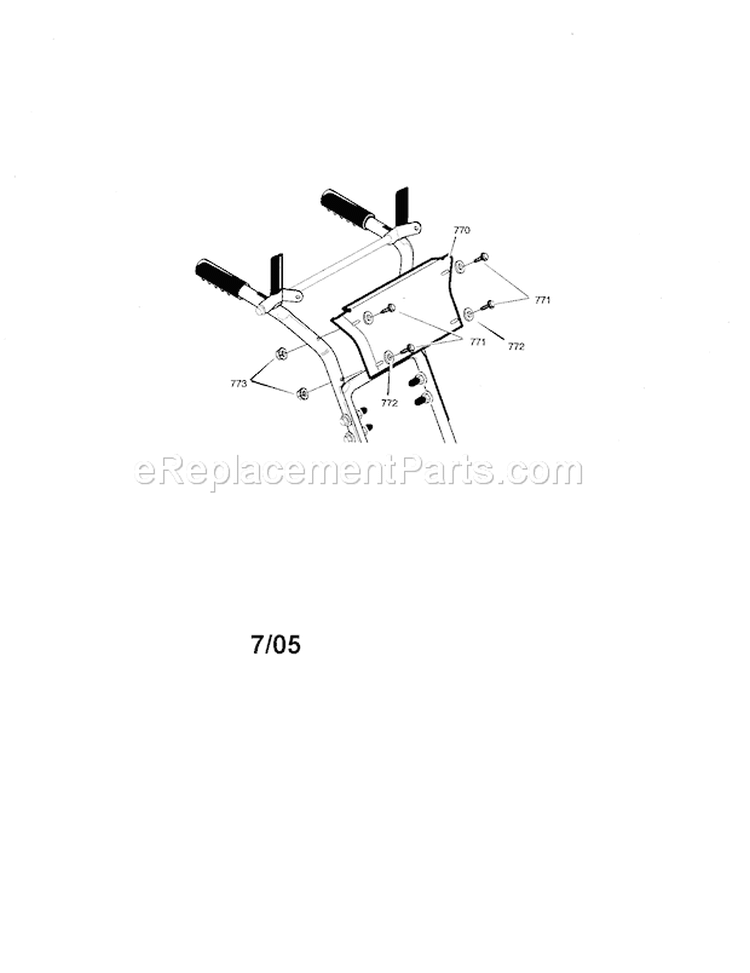 Panel Assembly Diagram and Parts List for 536881850  Craftsman Snow Blower