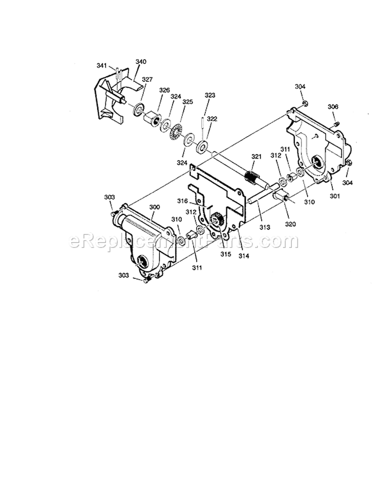 Gear Case Diagram and Parts List for 536881851  Craftsman Snow Blower