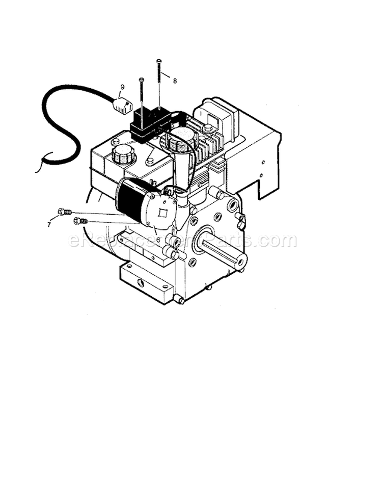 Electric Starter Diagram and Parts List for 536881951  Craftsman Snow Blower