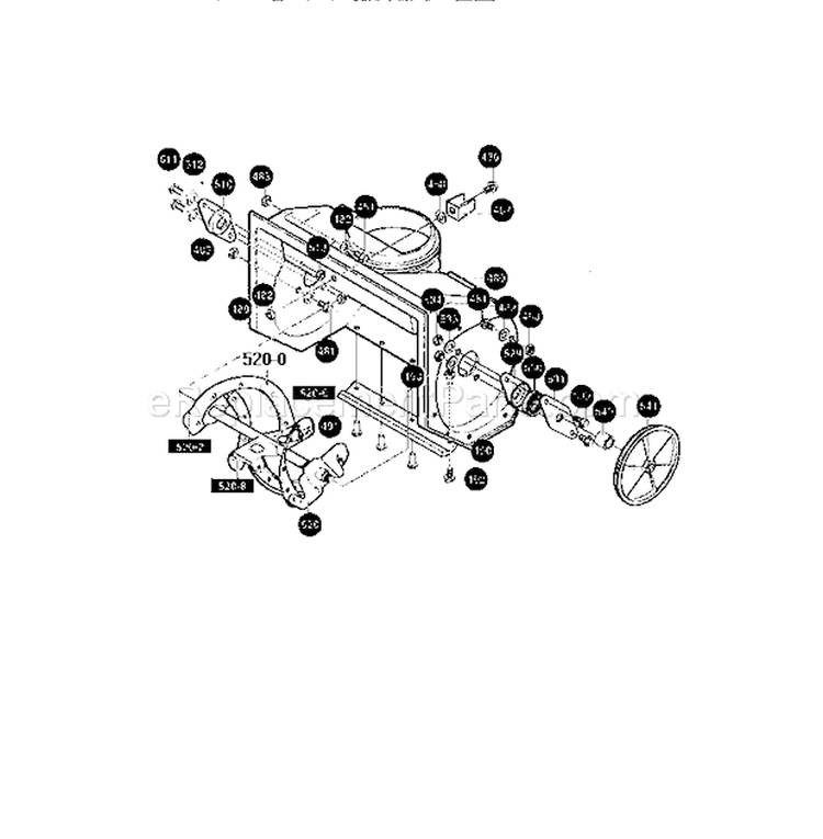 Auger Housing Assembly Diagram and Parts List for 536882090  Craftsman Snow Blower
