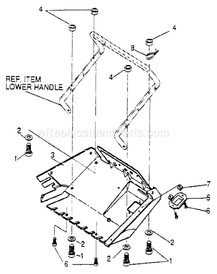 Bottom Cover Diagram and Parts List for 536883210  Craftsman Snow Blower