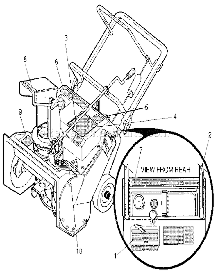 Decals Diagram and Parts List for 536884251  Craftsman Snow Blower