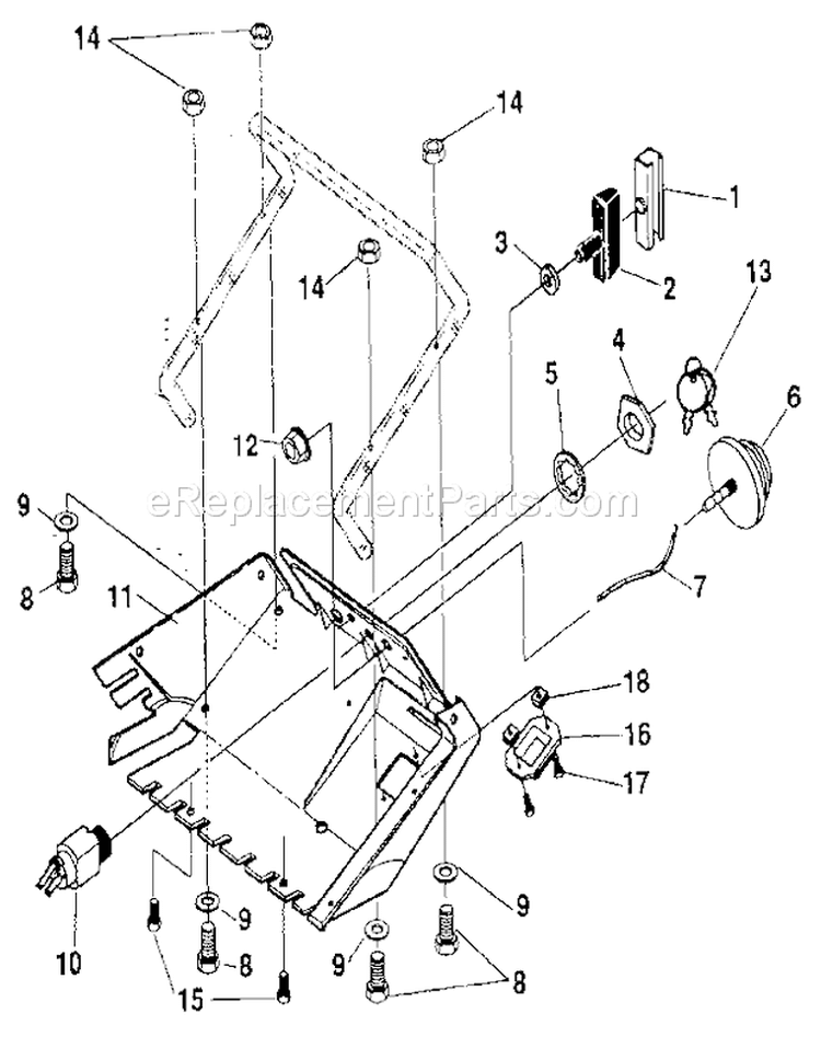 Page H Diagram and Parts List for 536884251  Craftsman Snow Blower