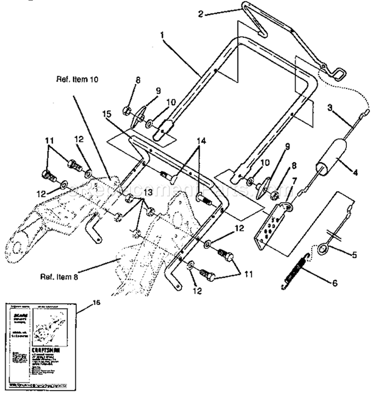 Snow Thrower Diagram and Parts List for 536884252  Craftsman Snow Blower
