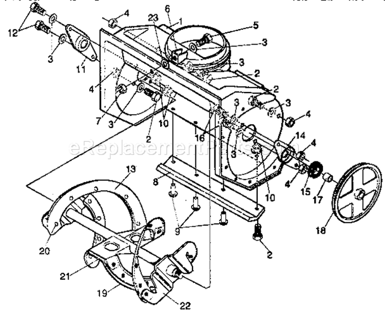 Auger Housing Repair Part Diagram and Parts List for 536884252  Craftsman Snow Blower